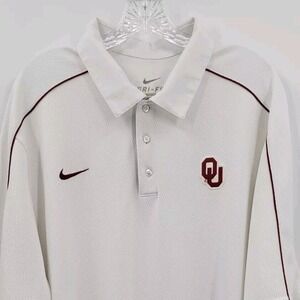 Oklahoma Sooners Nike Dri-Fit - Men's XXL White Golf Active Sports Polo Shirt
